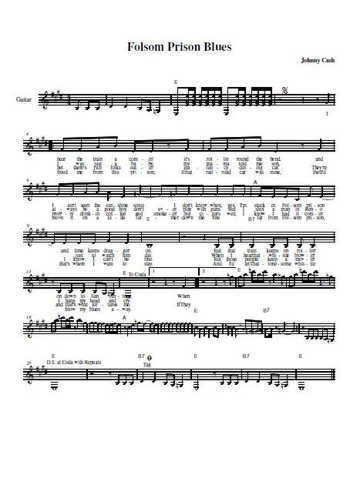 Folsom prison blues Partition gratuite