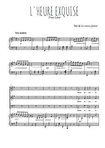 Téléchargez l'arrangement de la partition de L'heure exquise en PDF pour trois voix mixtes et piano