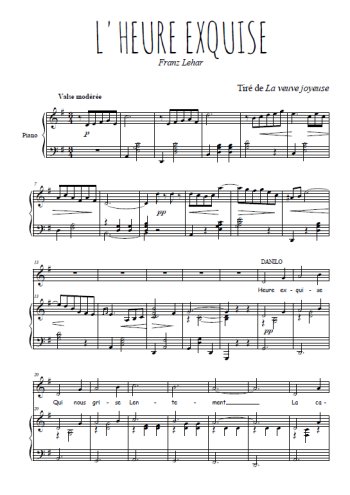 Téléchargez l'arrangement de la partition de franz-lehar-l-heure-exquise en PDF pour Chant et piano