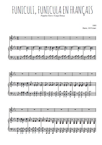 Téléchargez l'arrangement de la partition de Peppino-Turco-Luigi-Denza-Funiculi-Funicula-en-francais en PDF pour Chant et piano