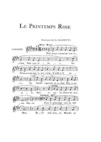 Le printemps rose Partition gratuite