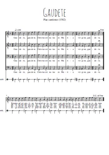 Gaudete Piae cantiones Partition gratuite