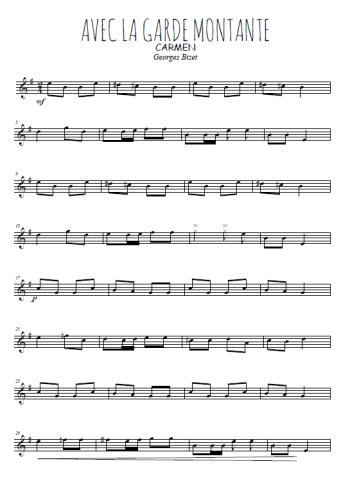 Téléchargez l'arrangement de la partition en Sib de la musique Carmen, Avec la garde montante en PDF