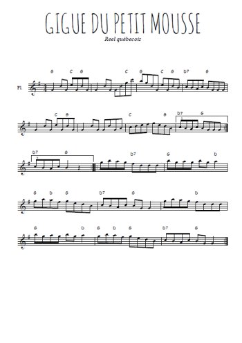 Téléchargez la partition de la musique Gigue du petit mousse en PDF, pour flûte traversière