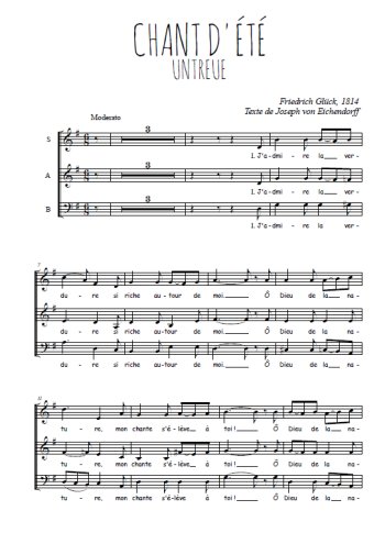 Téléchargez l'arrangement de la partition de Chant d'été en PDF à trois voix