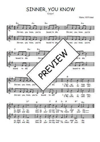 Téléchargez l'arrangement de la partition de Sinner you know en PDF à deux voix