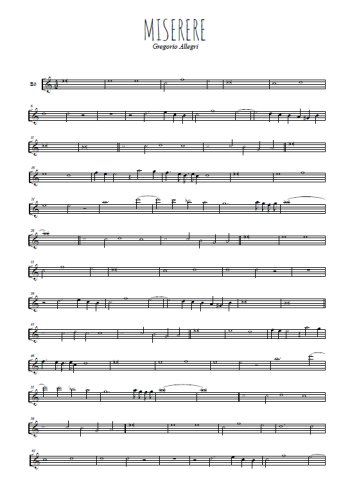 Téléchargez l'arrangement de la partition en Sib de la musique Miserere d'Allegri en PDF