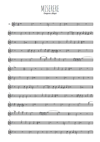 Téléchargez la partition de la musique Miserere d'Allegri en PDF, pour flûte traversière