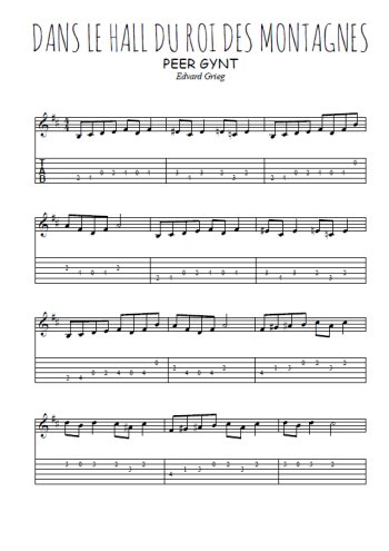 Téléchargez la tablature de la musique edvard-grieg-peer-gynt-dans-le-hall-du-roi-des-montagnes en PDF