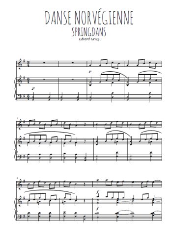 Téléchargez l'arrangement de la partition de grieg-danse-norvegienne en PDF pour Mélodie et piano