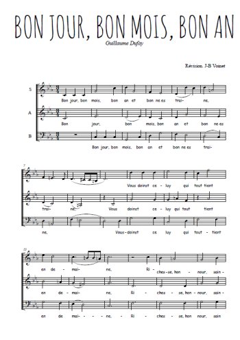 Guillaume Dufay - Bon jour, bon mois, bon an