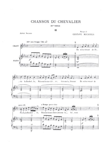 Chanson de chevalier Partition gratuite