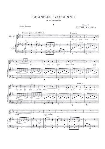 Chanson gasconne Partition gratuite