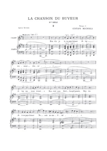 La chanson du buveur Partition gratuite