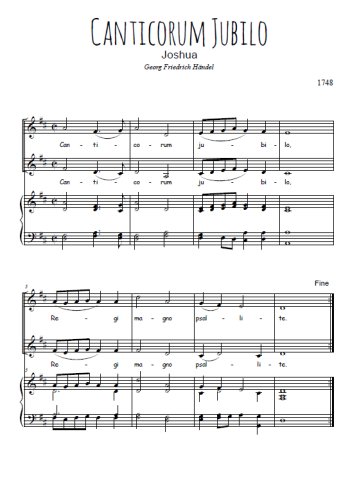 Téléchargez l'arrangement de la partition de Canticorum jubilo en PDF pour deux voix égales et piano