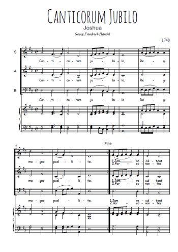 Téléchargez l'arrangement de la partition de Canticorum jubilo en PDF pour trois voix mixtes et piano