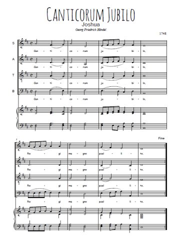Téléchargez l'arrangement de la partition de Canticorum jubilo en PDF pour 4 voix mixtes et piano