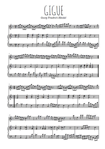 Téléchargez l'arrangement de la partition de handel-sonate-en-fa-gigue en PDF pour Mélodie et piano