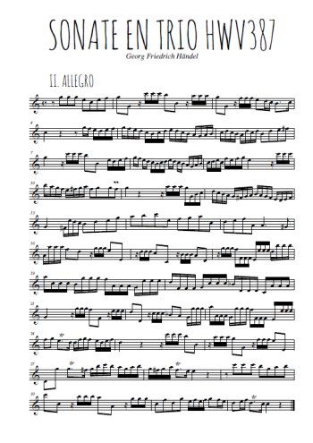 Sonate en trio Hwv387, 2. Allegro Partition gratuite