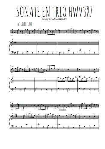 Téléchargez l'arrangement de la partition de handel-sonate-en-trio-hwn387-4-allegro en PDF pour Mélodie et piano