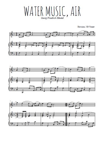 Téléchargez l'arrangement de la partition de handel-water-music-air en PDF pour Mélodie et piano
