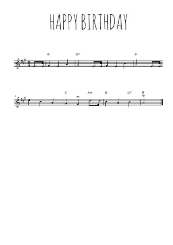 Téléchargez l'arrangement de la partition en Sib de la musique Happy Birthday. Joyeux Anniversaire en PDF