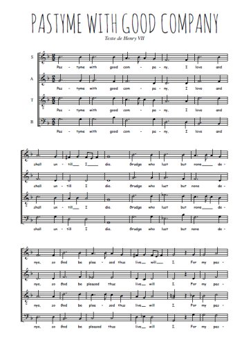 Téléchargez l'arrangement de la partition de Pastyme with good company en PDF à quatre voix SATB