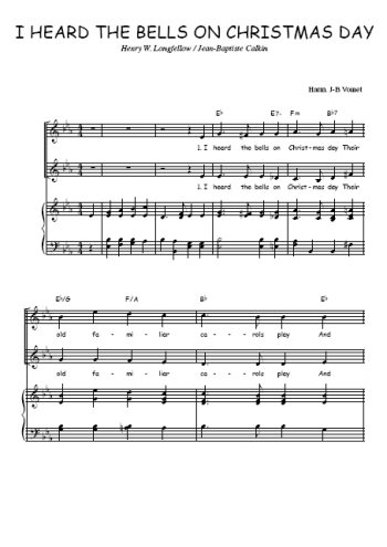 Téléchargez l'arrangement de la partition de I heard the bells on Christmas day en PDF pour deux voix égales et piano