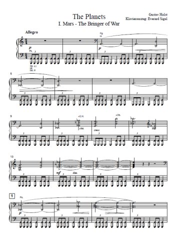 Les planètes 1. Mars Partition gratuite