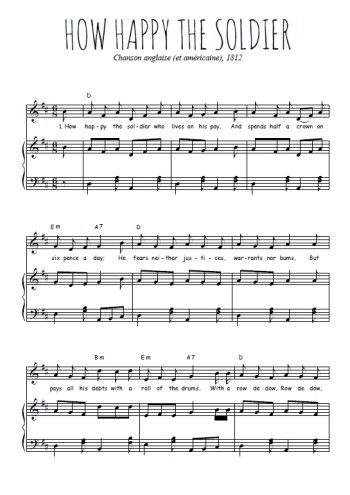Téléchargez l'arrangement de la partition de usa-how-happy-the-soldier en PDF pour Chant et piano