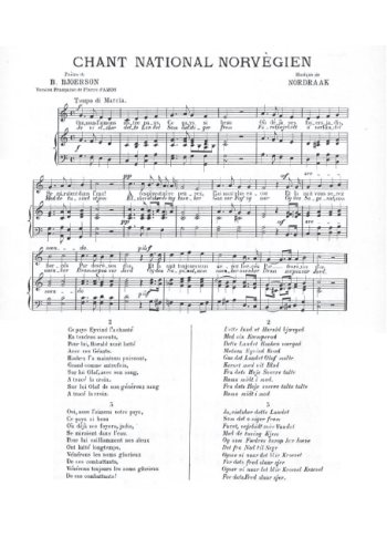 Hymne national norvégien Partition gratuite