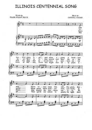 Illinois centennial song Partition gratuite