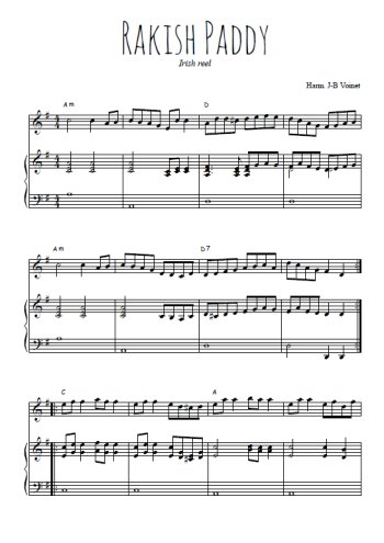 Téléchargez l'arrangement de la partition de irish-rakish-paddy en PDF pour Mélodie et piano