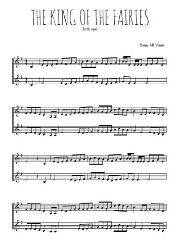 Téléchargez l'arrangement de la partition de The King of The Fairies en PDF à deux voix