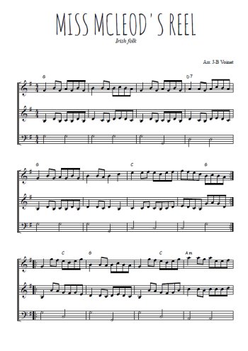 Téléchargez l'arrangement de la partition de Miss McLeod's en PDF à trois voix