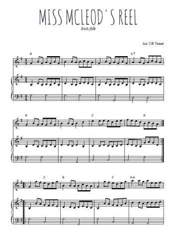 Téléchargez l'arrangement de la partition de irlande-miss-mcleod-s en PDF pour Mélodie et piano