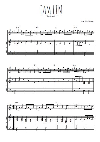 Téléchargez l'arrangement de la partition de irlande-tam-lin en PDF pour Mélodie et piano