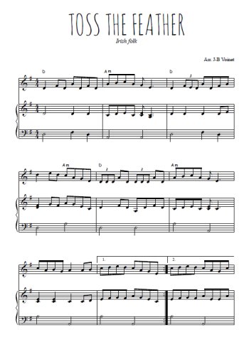 Téléchargez l'arrangement de la partition de irlande-toss-the-feather en PDF pour Mélodie et piano