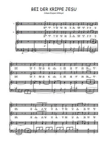 Téléchargez l'arrangement de la partition de Johann-Kaspar-Aiblinger-Bei-der-Krippe-Jesu en PDF pour Chant et piano