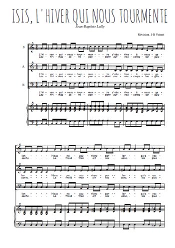 Téléchargez l'arrangement de la partition de L'hiver qui nous tourmente en PDF pour trois voix mixtes et piano