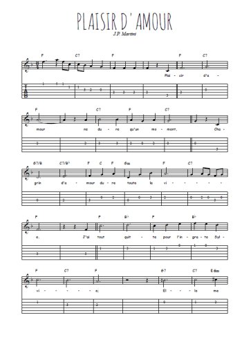 Téléchargez la tablature de la musique j-p-martini-plaisir-d-amour en PDF