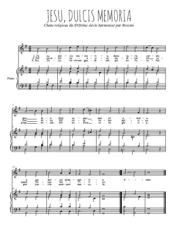 Téléchargez l'arrangement de la partition de jesu-dulcis-memoria en PDF pour Chant et piano