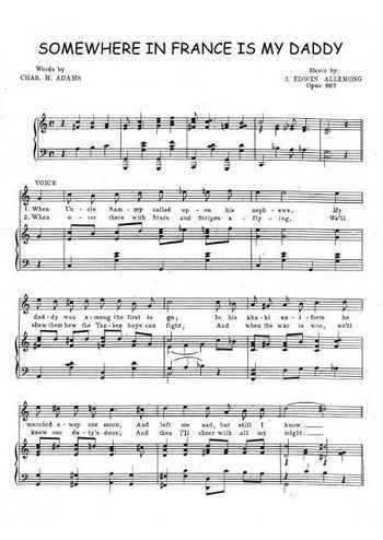Somewhere in France is My Daddy Op.607 Partition gratuite
