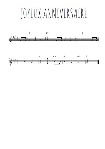 Téléchargez l'arrangement de la partition en Sib de la musique Joyeux anniversaire en PDF