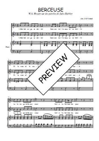 Téléchargez l'arrangement de la partition de Berceuse en PDF pour deux voix égales et piano