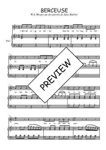 Téléchargez l'arrangement de la partition de W.A.-Mozart-Berceuse en PDF pour Chant et piano