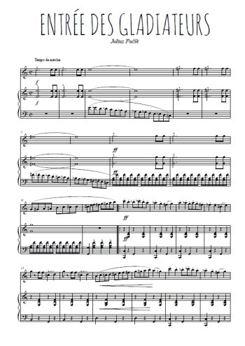 Téléchargez l'arrangement de la partition de musique-de-cirque-entree-des-gladiateurs en PDF pour Chant et piano