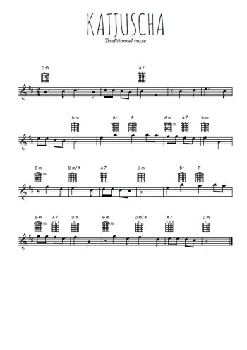 Téléchargez l'arrangement de la partition pour sax en Mib de la musique Katjuscha en PDF