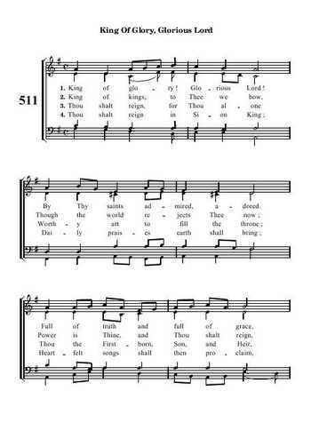 King Of Glory, Glorious Lord Partition gratuite