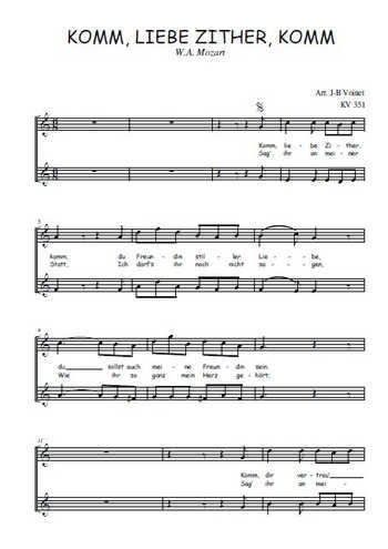 Téléchargez l'arrangement de la partition de Komm, liebe Zither, komm en PDF à deux voix